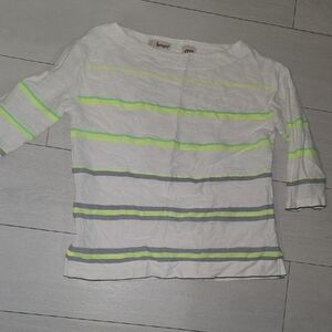 Lemlem White and Neon Yellow Top